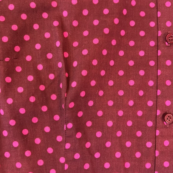 The Limited Maroon Button Down with Pink Polka Dots - Size L - Picture 6 of 6